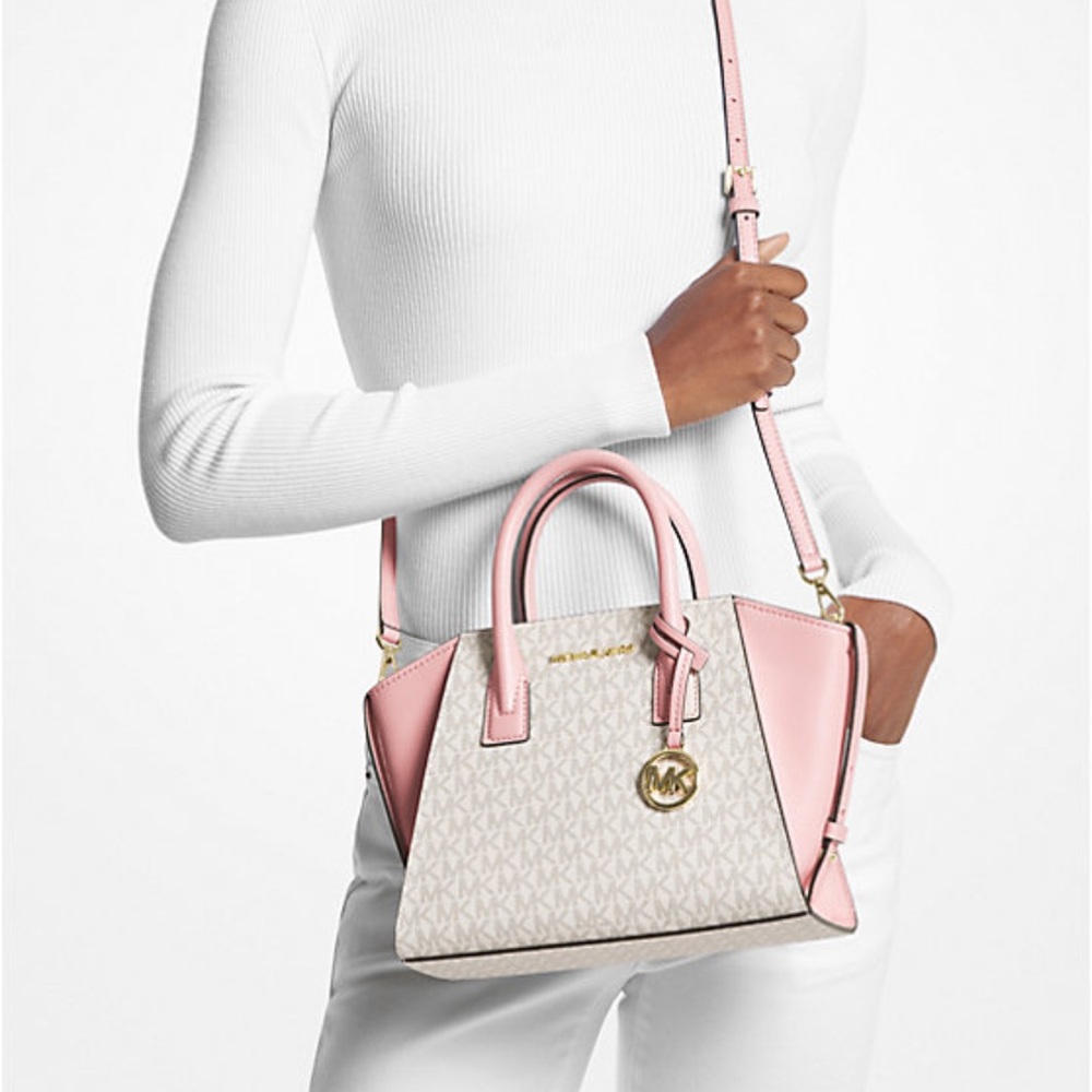 MICHAEL KORS
Avril Small Logo Top-Zip Satchel
Powder Blush Multi 
NWT - Picture 4 of 16